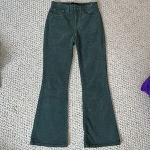 Lucky Brand Corduroy Ribbed Flare Pants in Emerald Green